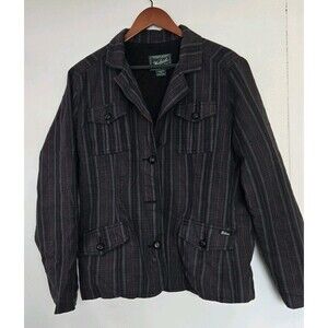 VTG Woolrich Blazer Womens XL Jacket M Black Plaid Coat USA Outdoor Winter
